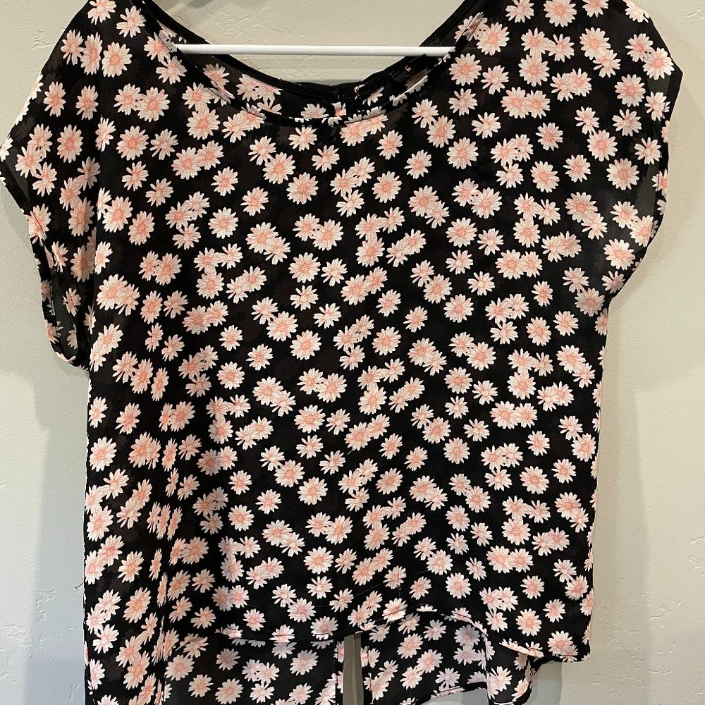 Floral Blouse with Bow Back